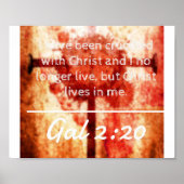 神の引用文：ギャル2:20 -- "キリストは私の中に住んでいる" ポスター (正面)