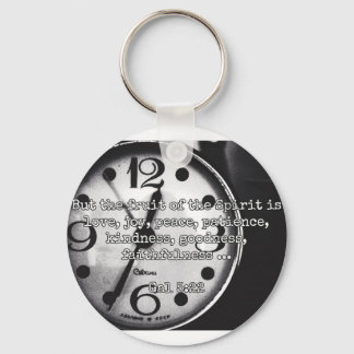 神の引用文:ギャル5:22 -- "霊の実" キーホルダー