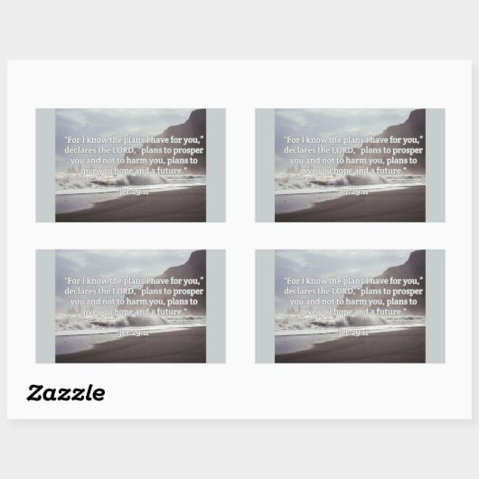 神の引用文:ジェル29:11--"神の計画はあなたのために" 長方形シール (シート)