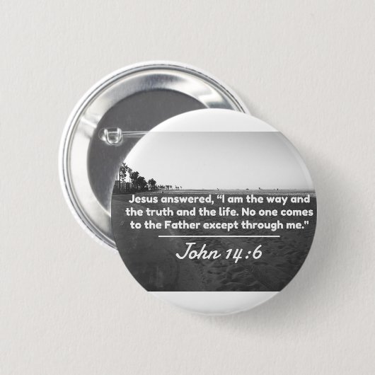 神の引用文: ジョンの14:6 -- "方法および真実" 缶バッジ (正面&裏面)
