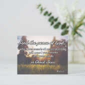 神の引用文：フィル4:7 -- "神の平和" ポストカード (スタンド正面)