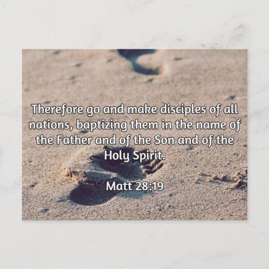神の引用文：マット28:19 -- "弟子を作る" ポストカード (正面)