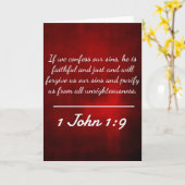 神の引用文: 1ヨハネ1:9 -- "告白と赦し カード (黄色い花)