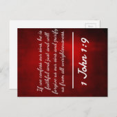 神の引用文: 1ヨハネ1:9 -- "告白と赦し ポストカード (正面/裏面)