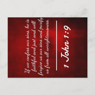 神の引用文: 1ヨハネ1:9 -- "告白と赦し ポストカード