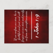 神の引用文: 1ヨハネ1:9 -- "告白と赦し ポストカード (正面)