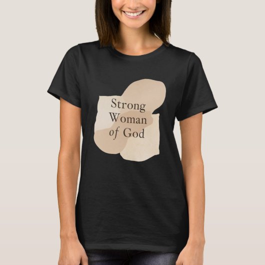 神の強い女性 - 信仰に基づくフィットネスのモチベーション Tシャツ (正面)