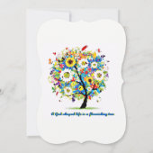 神の形をした生活が繁栄する木のクリスチャン結婚ズ 招待状 (裏面)