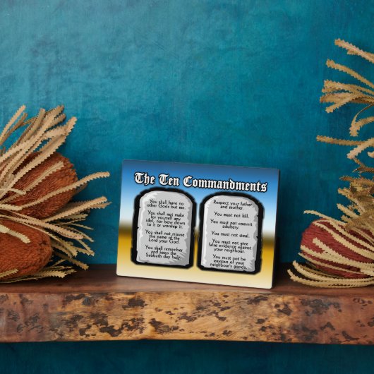 神の律法である聖なる聖書の十戒 フォトプラーク (側面)