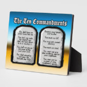神の律法である聖なる聖書の十戒 フォトプラーク (側面)