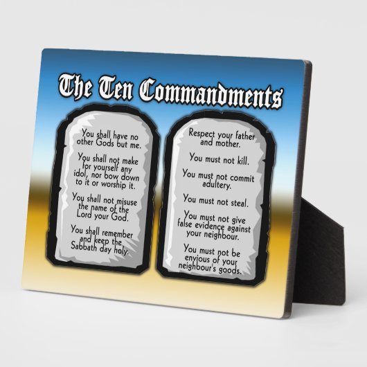 神の律法である聖なる聖書の十戒 フォトプラーク (側面)