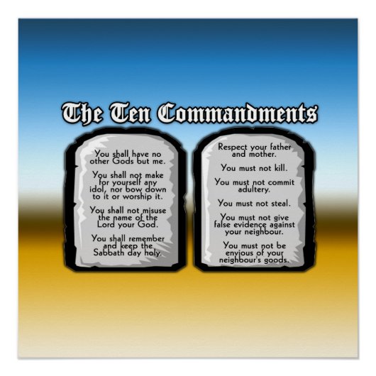 神の律法である聖なる聖書の十戒 ポスター (正面)