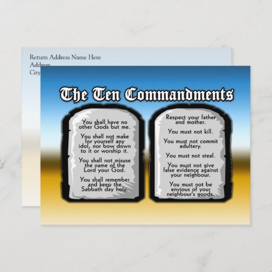 神の律法である聖なる聖書の十戒 ポストカード (正面/裏面)