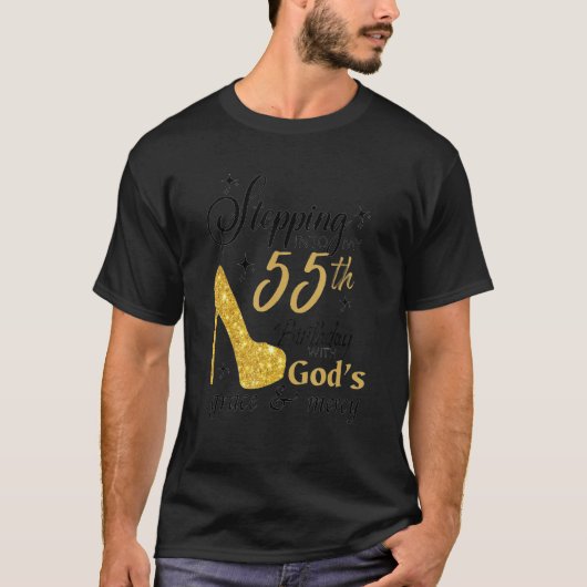 神の御霊Aと55誕生日に踏み込む Tシャツ (正面)