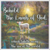 神の復活祭のモーニングラムJohn Bible Verse シール (正面)