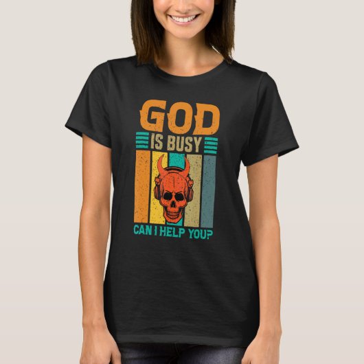 神の忙しよ救済Satan Devil In皮肉Occu Tシャツ (正面)