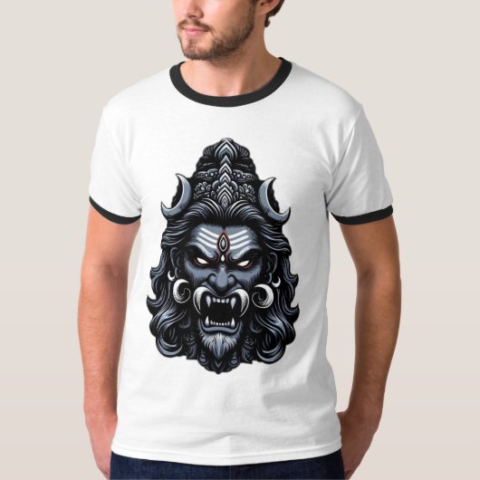 神の怒り：上りシヴァ Tシャツ (正面)