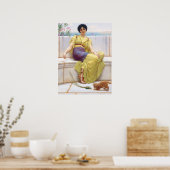 神の怠けクラシックの絵を描 ポスター (キッチン)