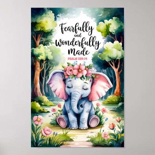 神の恐ろしい御手によって美しく創造されたキリスト教の幼児アート ポスター (正面)