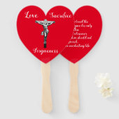 神の息子イエス・キリスト・クロス聖書引用文ART ハンドファン (正面&裏面)