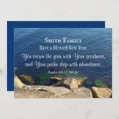 神の恵みあふれる新年の写真 - 青い海とキリスト教徒 シーズンカード (正面/裏面)