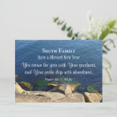 神の恵みあふれる新年の青い海の写真 シーズンカード (スタンド正面)