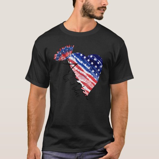 神の恵みがアメリカにありますように 7月4日 独立 愛国者 Tシャツ (正面)