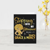 神の恵みとともに私の定年退職を迎える カード (黄色い花)