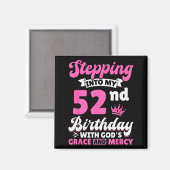 神の恵みとともに52歳の誕生日を迎える マグネット (正面/裏面)