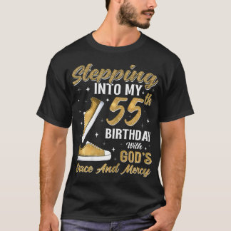 神の恵みとともに55歳の誕生日を迎える Tシャツ