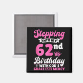 神の恵みとともに62歳の誕生日を迎える マグネット (正面/裏面)