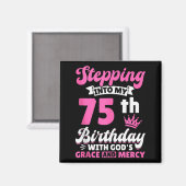 神の恵みとともに75歳の誕生日を迎える マグネット (正面/裏面)