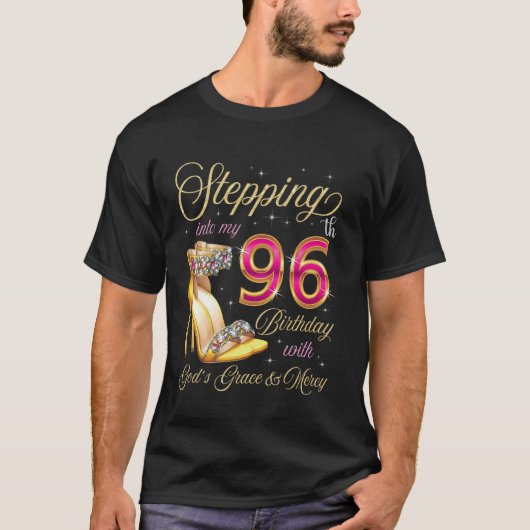 神の恵みとともに96歳の誕生日を迎える Tシャツ (正面)