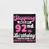 神の恵みと共に私の92歳の誕生日を迎える カード (正面)