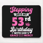 神の恵みと共に53歳の誕生日を迎える マウスパッド (正面)