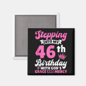 神の恵みと寛大さと共に歩み出す私の46歳の誕生日 マグネット (正面/裏面)