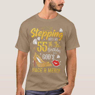 神の恵みと慈しみと共に55歳の誕生日を迎える Tシャツ