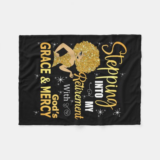 神の恵みとMによって私の引退に踏み込む フリースブランケット (正面(横))