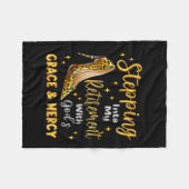 神の恵みとMによって私の引退に踏み込む フリースブランケット (正面(横))