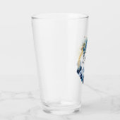 神の恵みによって力を与えられた 青い花のゴールドのリース タンブラーグラス (右)