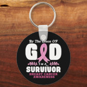 神の恵みによって生き残った乳がんで キーホルダー (正面)