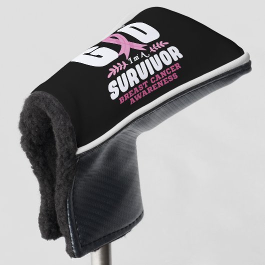 神の恵みによって生き残った乳がんで ゴルフヘッドカバー (3/4 正面)