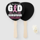 神の恵みによって生き残った乳がんで ハンドファン (正面&裏面)