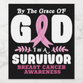 神の恵みによって生き残った乳がんで ワインラベル (シングルラベル)