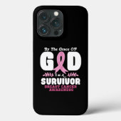 神の恵みによって生き残った乳がんで Case-Mate iPhoneケース (裏面)