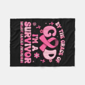 神の恵みによって生き残った乳がんSurvi フリースブランケット (正面(横))