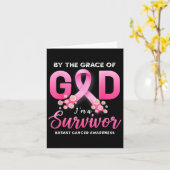 神の恵みによって私は生き残った乳がん カード (黄色い花)