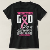 神の恵みによって私は生存乳癌Survである Tシャツ (デザイン正面)