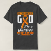神の恵みによって私は生存腎がんSurvである Tシャツ (デザイン正面)