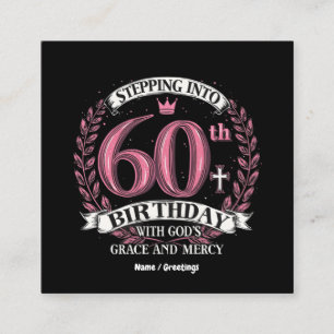 神の恵みによって60誕生日に踏み込む スクエア名刺